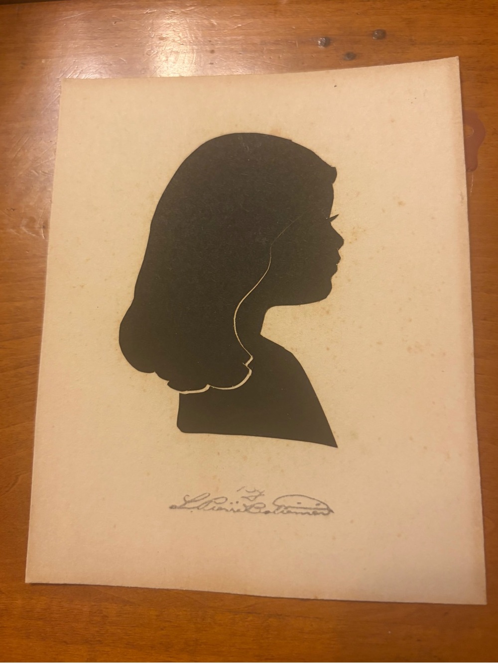 L.Pierre Bottemer (1891-1981) Hand Cut Silhouette on Black Stock Portraiture 4x5